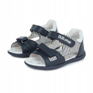 D-D-step G075-339M sandały sandałki dziecięce skóra naturalna niebieski R28