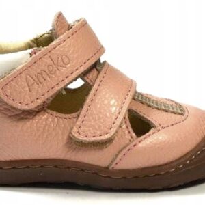 Ameko Jeko Satin Barefoot sandałki dziecięce skóra naturalna różowy R 19