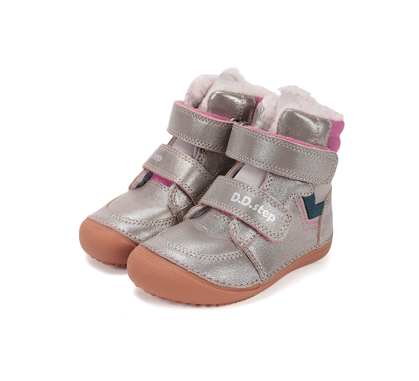 D.D. step W063-52804DM Champagne zimowe buty dziecięce - obrazek 3